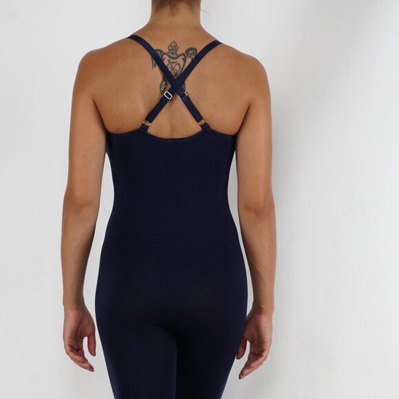 Full Length bodysuit with adjustable straps BS06 Navy Shapewear - Picture 4 of 5